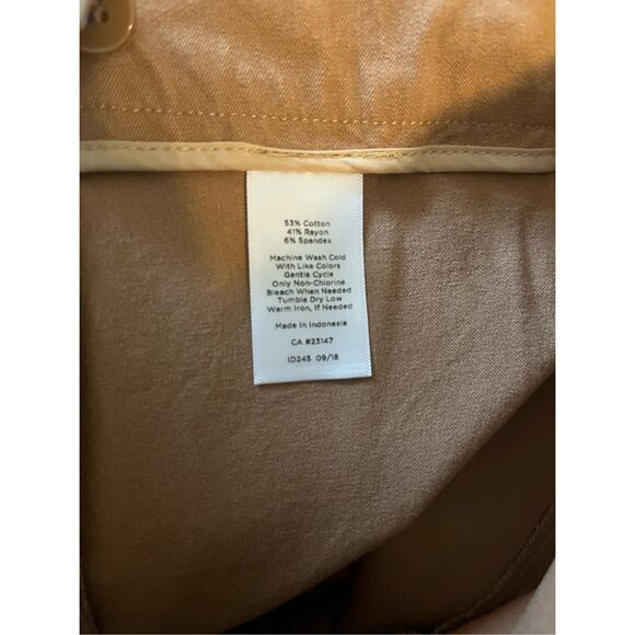 Talbots Tan Chatham Side Zip Closure Cotton‎ Blend Ankle Pants Women’s Size 6 - Picture 6 of 6